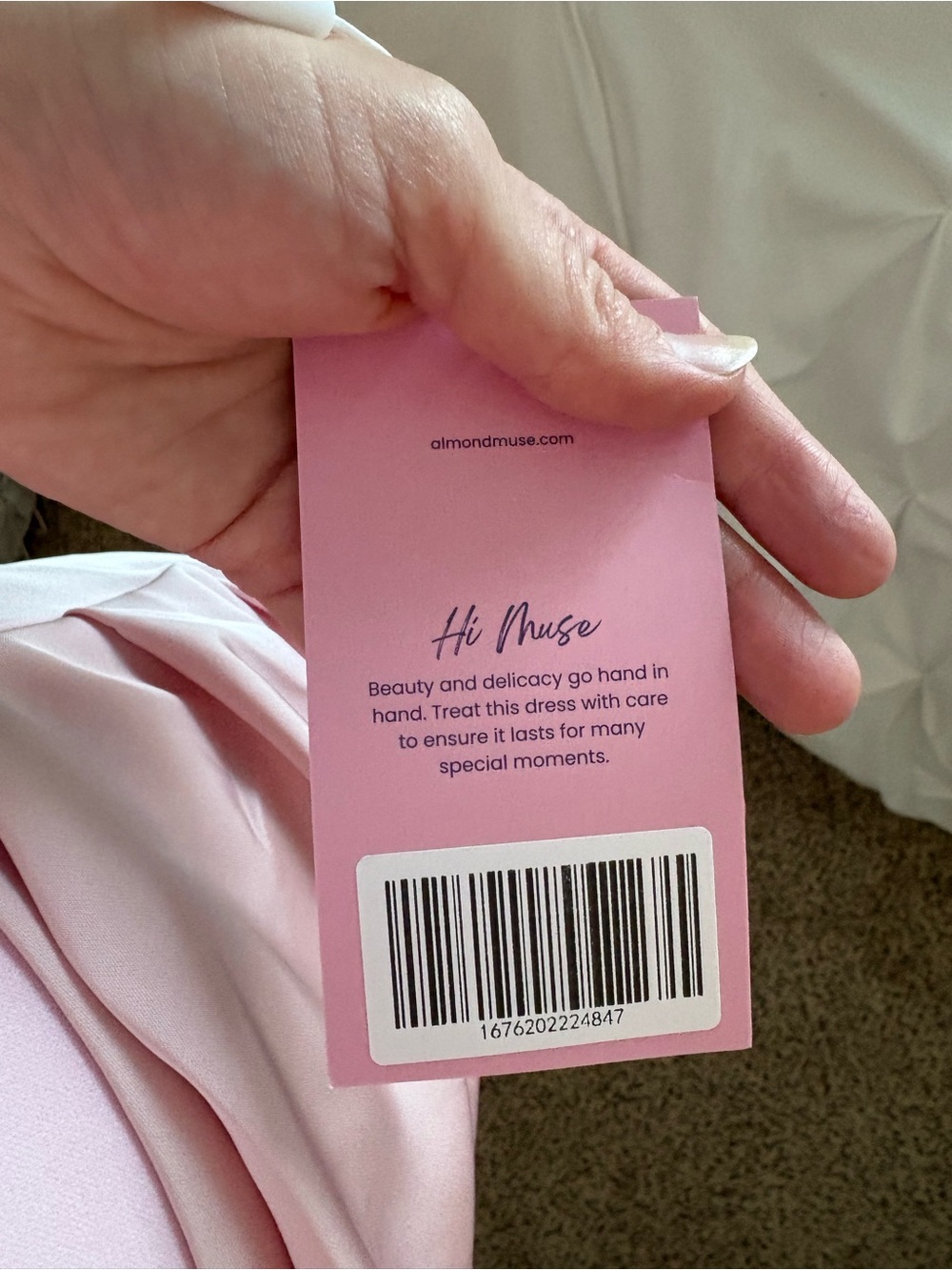 Strapless Pink Satin Evening Gown - Picture 7 of 11